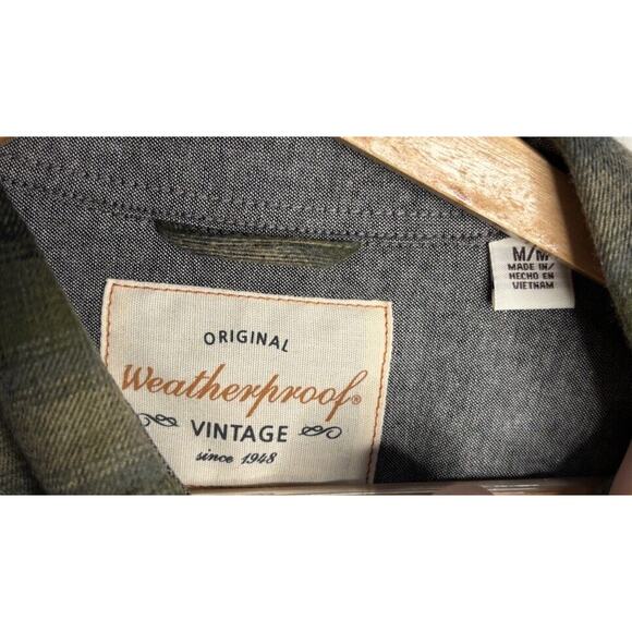 Weatherproof Vintage Button Up Plaid Mens Size Medium Green Black Pocket NWOT - Picture 6 of 8